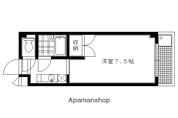 レジデンス丸高(1K/1階)の間取り写真