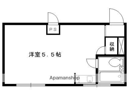 ビューパレス吉田(1K/2階)の間取り写真