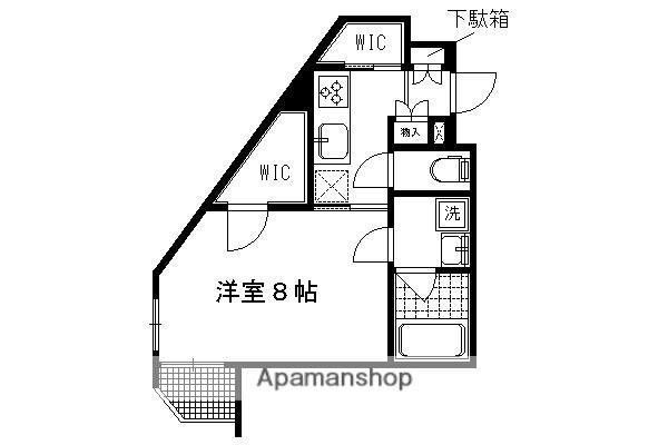 北白川久保田町マンション(1K/4階)の間取り写真