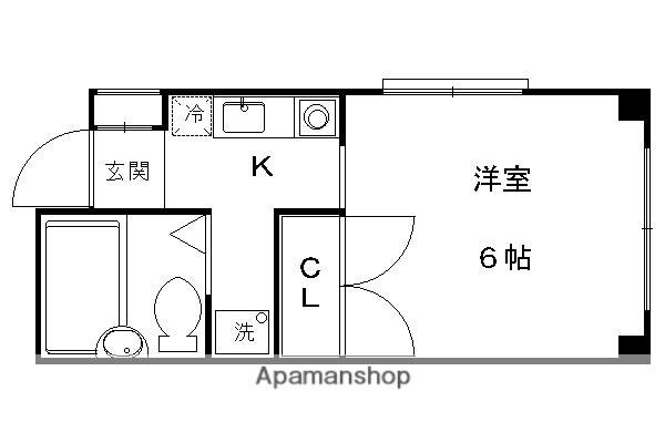 今出川ハイツ(1K/4階)の間取り写真