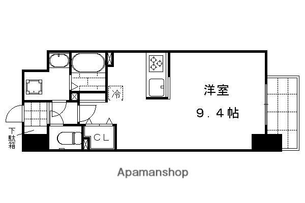 ヴェルデュール(1K/8階)の間取り写真
