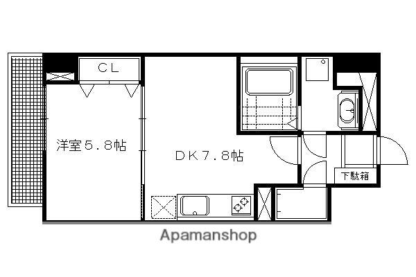 ときわぎ(1DK/6階)の間取り写真