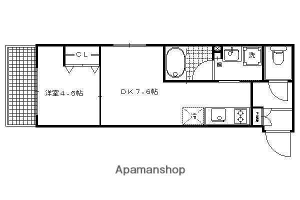 ベラジオ智恵光院(1DK/2階)の間取り写真