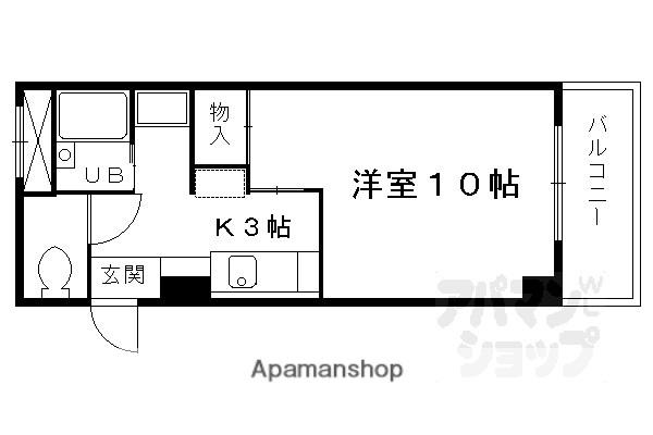 ホライズン衣棚(1K/2階)の間取り写真