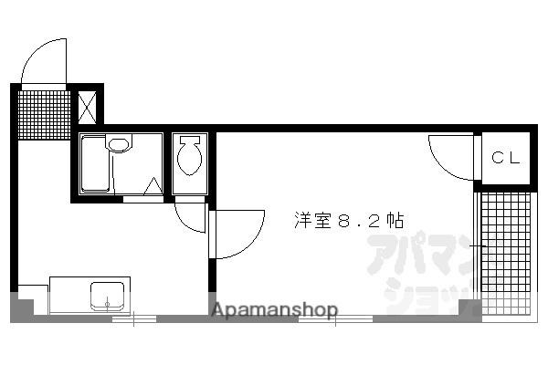 REVERY朱雀(1K/4階)の間取り写真