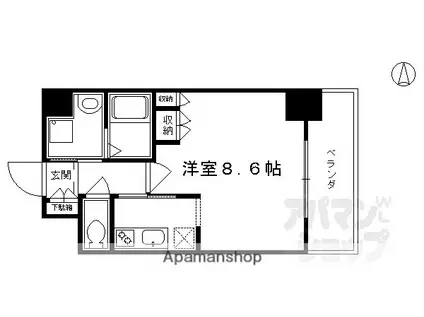 エスリード烏丸五条駅前(1K/8階)の間取り写真