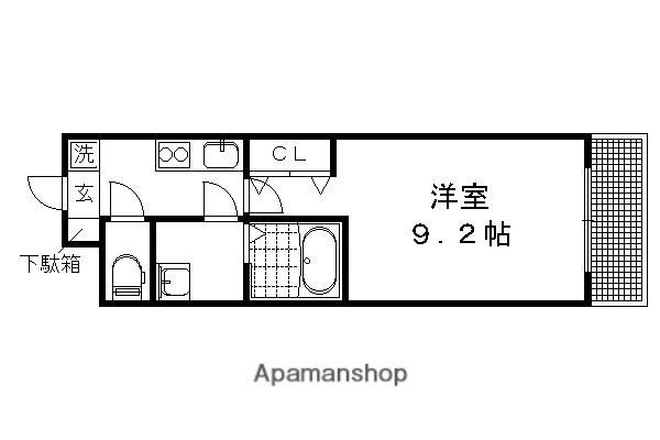 シエルコート浄土寺(1K/4階)の間取り写真