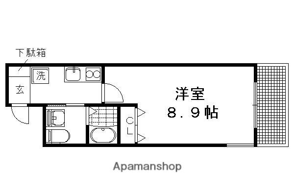 シエルコート浄土寺(1K/3階)の間取り写真