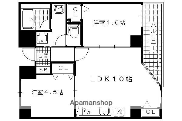 LATTICE HIGASHINO ANNEX(2LDK/9階)の間取り写真