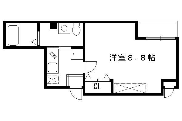 フラッティK&S千本寺之内(1K/2階)の間取り写真