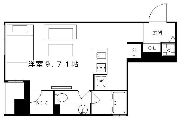 COTO GLANCE 御所北(ワンルーム/4階)の間取り写真