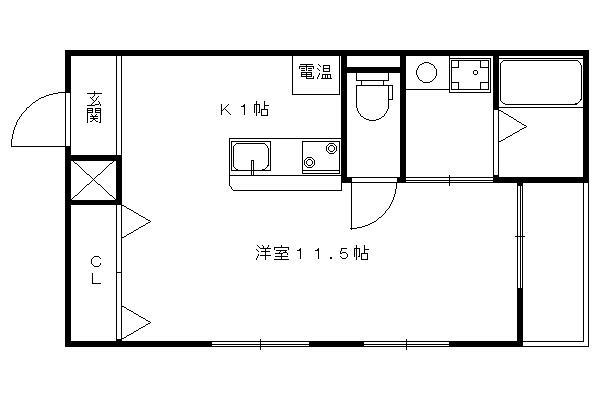 ビレッジ杉(ワンルーム/1階)の間取り写真