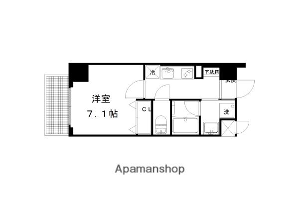 ベラジオ京都一乗寺Ⅲ(1K/3階)の間取り写真