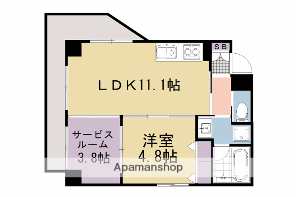 INSIGHT REPOS YAMASHINA NAGITS(2LDK/5階)の間取り写真
