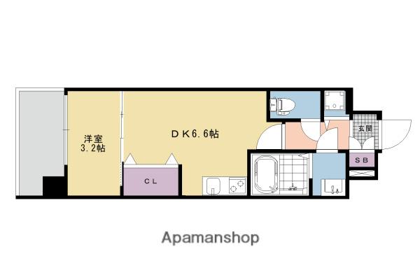 THE GARNET MILLENNIUM KYOTO九条烏丸(1DK/4階)の間取り写真