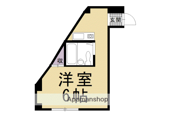 GRAND VALUE出町柳(ワンルーム/1階)の間取り写真