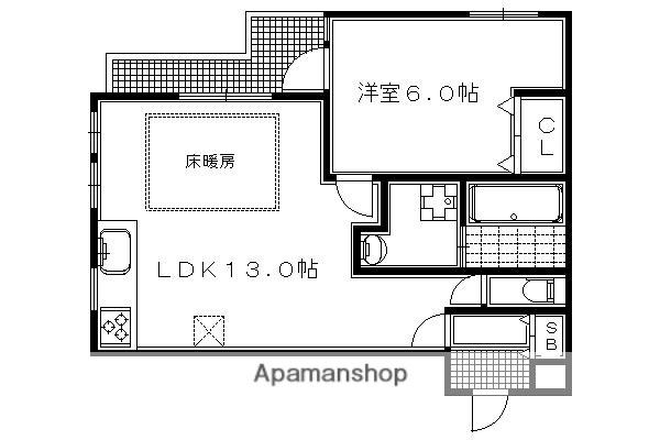 グリーンヒル下鴨本通(1LDK/2階)の間取り写真