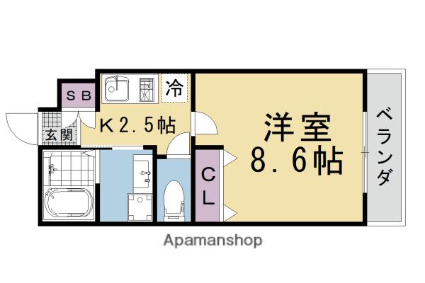 ハーミテージ修学院(1K/1階)の間取り写真
