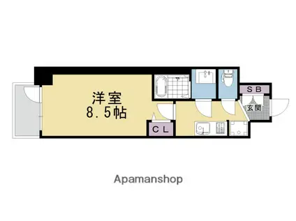 アドバンス京都エーデル(1K/3階)の間取り写真
