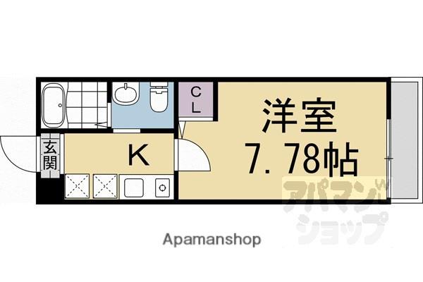 サンクトスコート京都駅北(1K/1階)の間取り写真