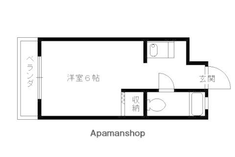 シャトー若草(1K/4階)の間取り写真