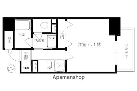 コスモ今出川(1K/2階)の間取り写真