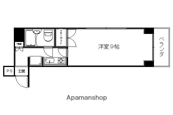 DETOM-1今出川通(1K/9階)の間取り写真