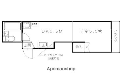 東上善寺町マンション(1DK/3階)の間取り写真
