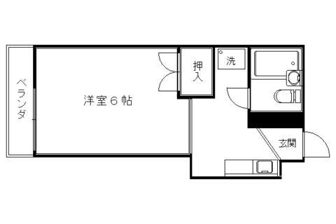 東上善寺町マンション(1DK/7階)の間取り写真