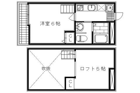 ロフティ京都西陣(1K/1階)の間取り写真
