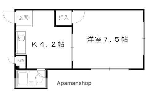 ヴィラ天神(1DK/3階)の間取り写真