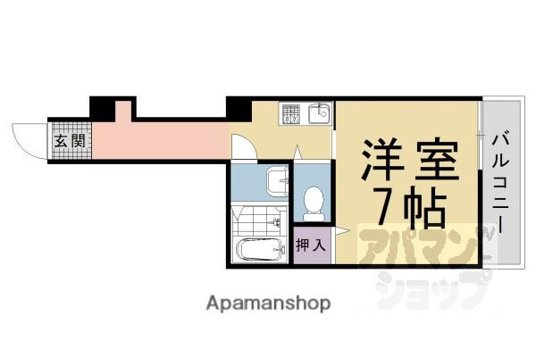 SUPREME浄土寺(1K/3階)の間取り写真