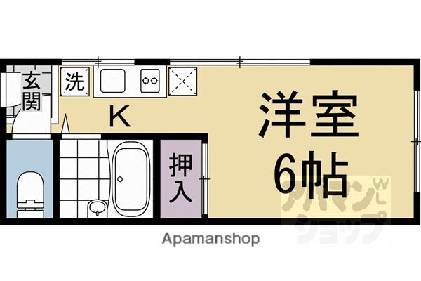 聖護院ハイツ(1K/2階)の間取り写真
