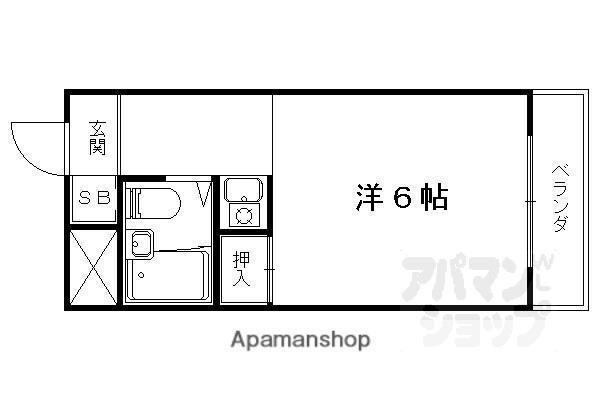 西野山洛庵(1K/1階)の間取り写真
