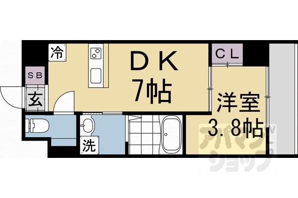 ウインズコート京都西陣(1DK/7階)の間取り写真