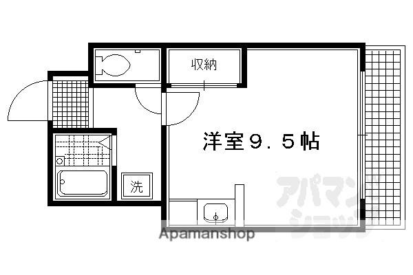カーサセブン(1K/6階)の間取り写真