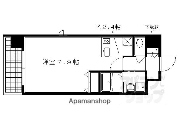 プレサンス京都四条河原町ネクステージ(1K/2階)の間取り写真