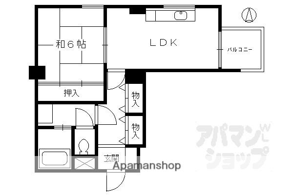 アルカンシェル御所(1LDK/5階)の間取り写真