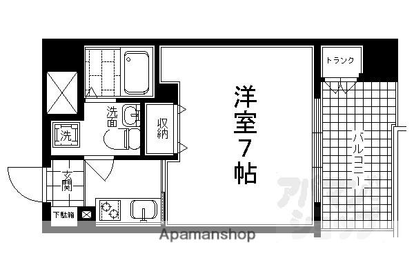 ベラジオ四条烏丸(1K/7階)の間取り写真