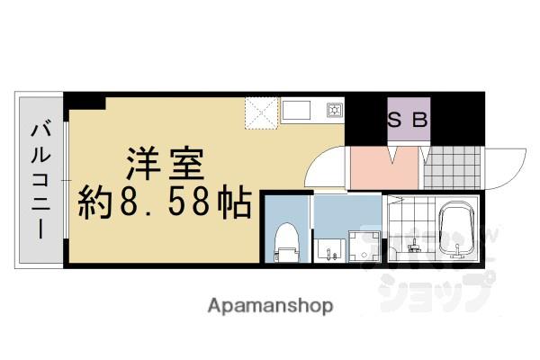 ベルク烏丸(ワンルーム/3階)の間取り写真