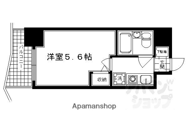 四条大宮シャトー朝日(1K/6階)の間取り写真