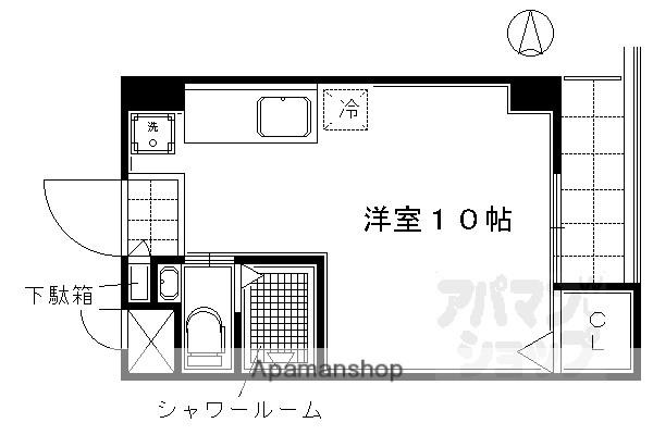 セントラルハイツ(ワンルーム/4階)の間取り写真