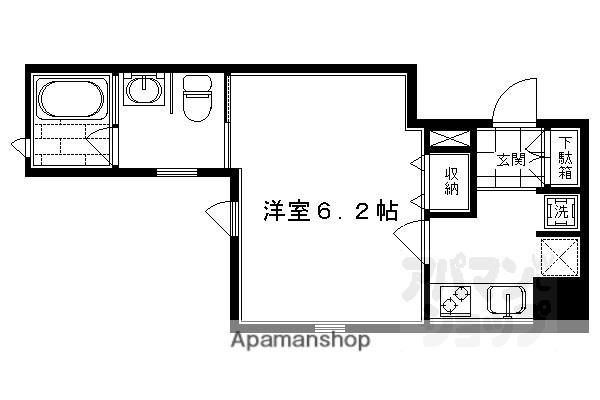 アーバンフラッツ四条西洞院(1K/3階)の間取り写真
