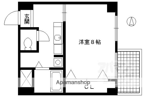 α PRIZE VI(1K/2階)の間取り写真