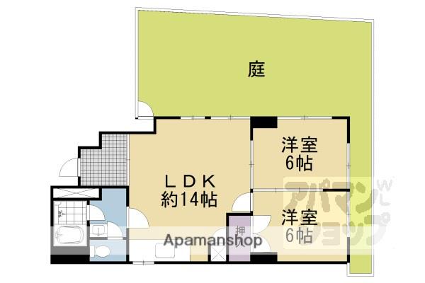 グランディール錦(2LDK/1階)の間取り写真