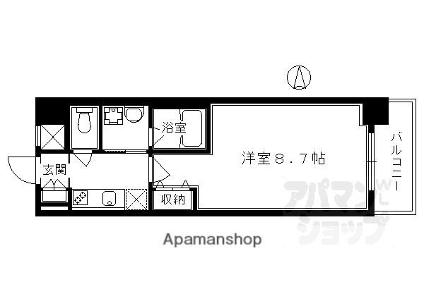 アスヴェル京都市役所前III(1K/2階)の間取り写真