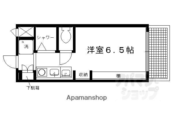 DETOM-1烏丸一条(1K/4階)の間取り写真