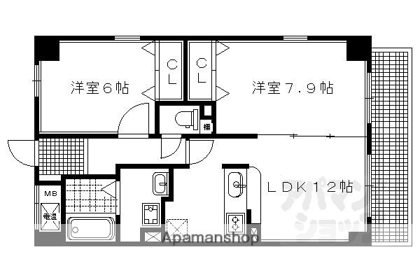 ベリエ茶五(2LDK/2階)の間取り写真