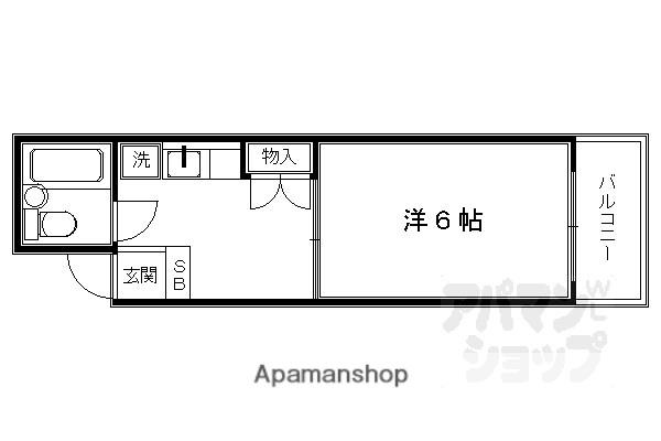 ハイツ油小路(1K/3階)の間取り写真