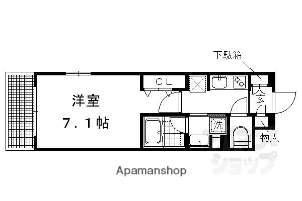 ベラジオ堀川今出川II(1K/5階)の間取り写真